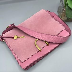 FOSSIL Finley suede/leather shoulder bag